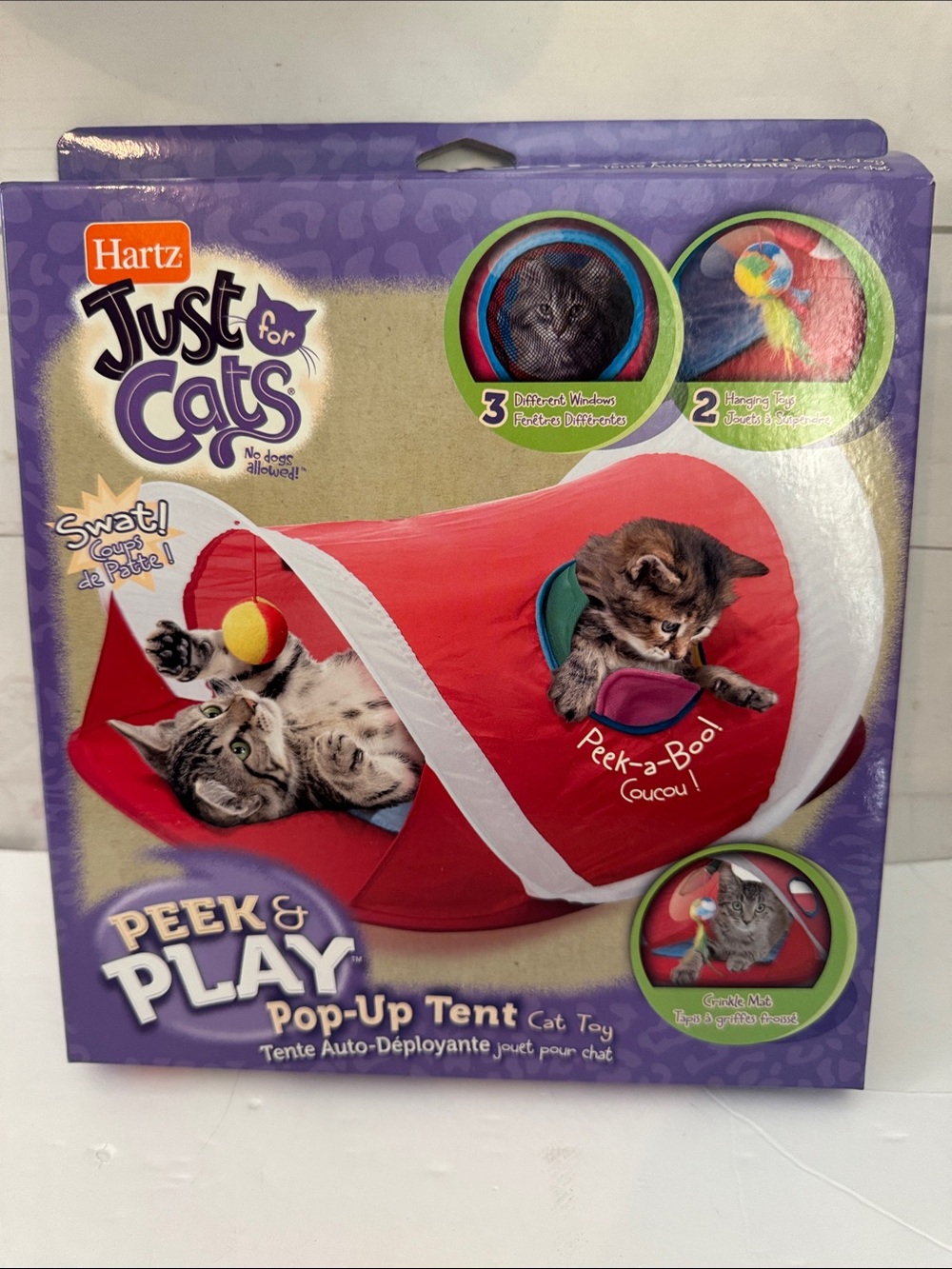 Just for Cats Peek & Play Pop-Up Tent - Red New in Box